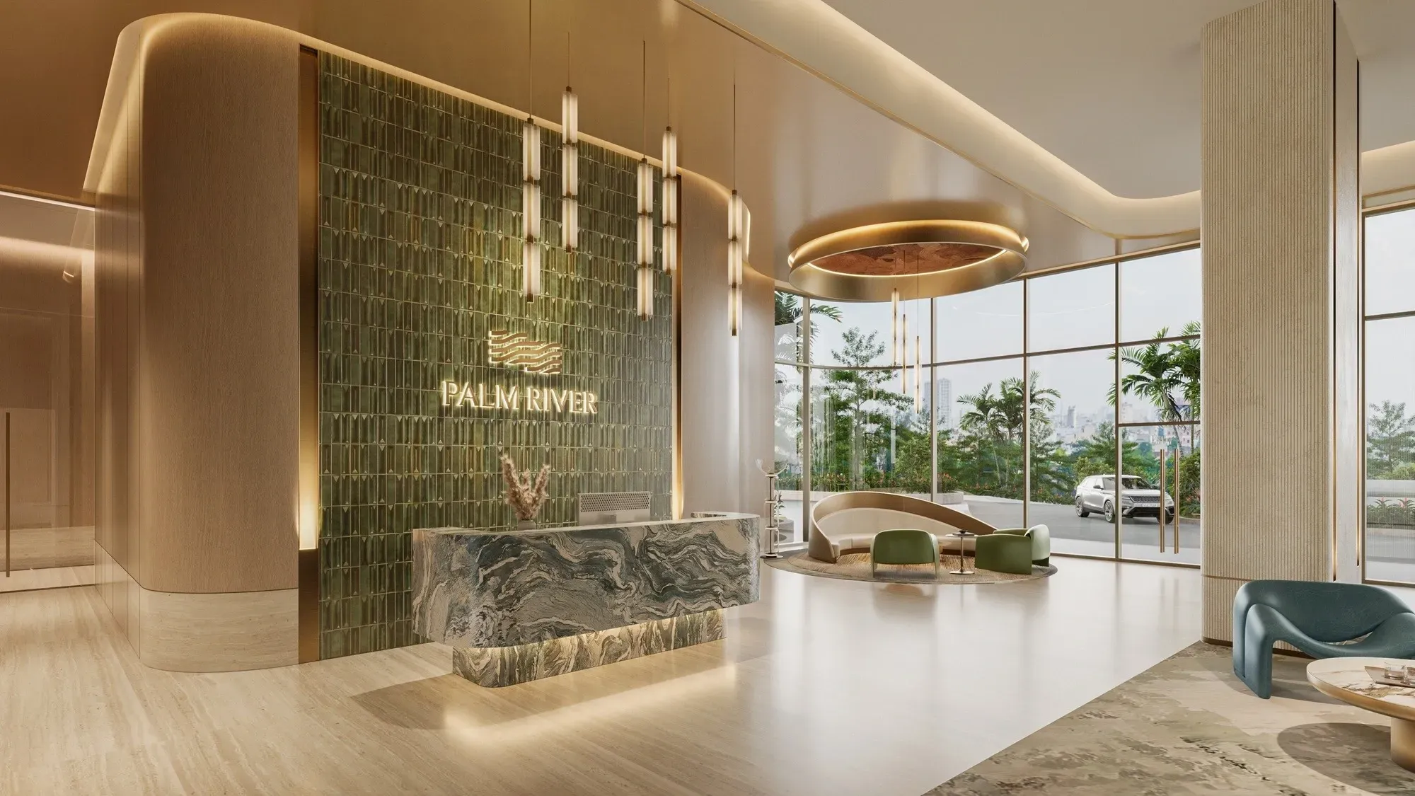 Phối cảnh Palm River bên sông