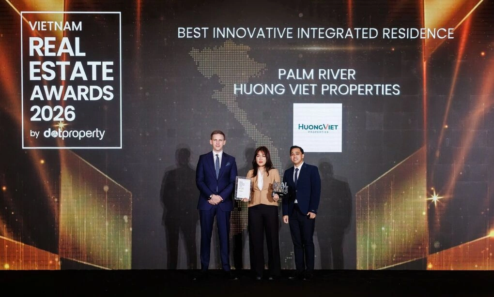 Hướng Việt Properties nhận giải Best Innovative Integrated Residence cho Palm River tại Vietnam Real Estate Awards 2026