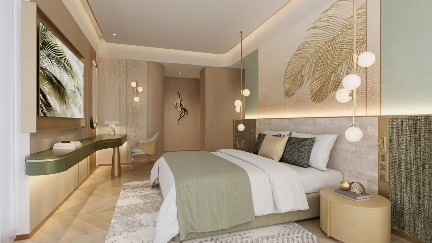 Phối cảnh phòng ngủ master căn hộ Palm River