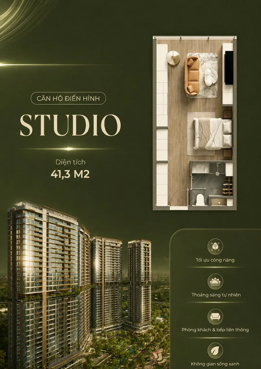 Mặt bằng căn hộ Studio Palm River